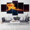 Burning Heart Of The Flame - Abstract 5 Panel Canvas Art Wall Decor