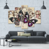 Butterflies In Motion - Abstract Animal 5 Panel Canvas Art Wall Decor
