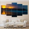 California Beach Sunset - Nature 5 Panel Canvas Art Wall Decor