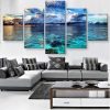 Calm Before The Storm Seascape - Nature 5 Panel Canvas Art Wall Decor