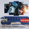 Captain Jack Sparrow Pirates Of The Caribbean - Movie 5 Panel Canvas Art Wall Decor