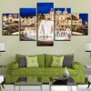 Casino De Monte Carlo Fountain - Nature 5 Panel Canvas Art Wall Decor