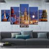 Castle Building Landscape - Nature 5 Panel Canvas Art Wall Decor