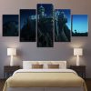 Castle Building Night 01 - Nature 5 Panel Canvas Art Wall Decor