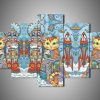Cat 2 - Animal 5 Panel Canvas Art Wall Decor