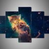 Cat 5 - Animal 5 Panel Canvas Art Wall Decor