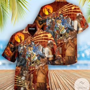 Cat Born To Be A Jazz Hawaiian Shirt
