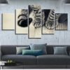 CatS Paw - Animal 5 Panel Canvas Art Wall Decor