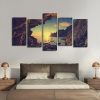 Cave Sunset - Space 5 Panel Canvas Art Wall Decor