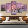 Cherry Blossoms 1 - Nature 5 Panel Canvas Art Wall Decor