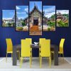 Chiang Mai Temple Thailand - Religion 5 Panel Canvas Art Wall Decor