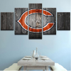 Chicago Bears Football Barn Wood - Sport 5 Panel Canvas Art Wall Decor