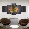 Chicago Blackhawks Barn Wood - Sport 5 Panel Canvas Art Wall Decor