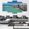 Chicago Day View - Nature 5 Panel Canvas Art Wall Decor