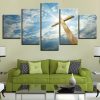 Christian Cross - Religion 5 Panel Canvas Art Wall Decor