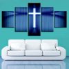 Christian Cross 1 - Religion 5 Panel Canvas Art Wall Decor