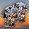 Christmas Holiday Santa Riding Motor Full Print Hawaiian Shirt