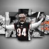 Cincinnati Bengals - Domata Peko - Sport 5 Panel Canvas Art Wall Decor