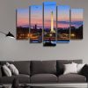 City At Night - Nature 5 Panel Canvas Art Wall Decor