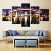 City Building Night View - Nature 5 Panel Canvas Art Wall Decor