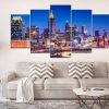 Cityscape Atlanta Georgia Large - Nature 5 Panel Canvas Art Wall Decor