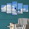 Cloud Deer - Abstract Animal 5 Panel Canvas Art Wall Decor