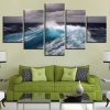 Cloudy Sea Waves - Space 5 Panel Canvas Art Wall Decor