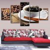 Coffee And Coffee Beans 03 - Nature 5 Panel Canvas Art Wall Decor