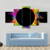 Colored Splashes - Abstract 5 Panel Canvas Art Wall Decor