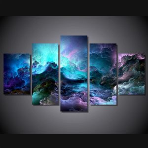 Colors Clouds 3 - Abstract 5 Panel Canvas Art Wall Decor