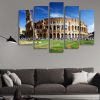 Colosseum In Rome Italy - Nature 5 Panel Canvas Art Wall Decor