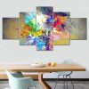 Colour Splash - Abstract 5 Panel Canvas Art Wall Decor