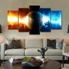 Cosmos Galaxy - Space Universe 5 Panel Canvas Art Wall Decor