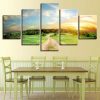 Country Road At Sunset - Nature 5 Panel Canvas Art Wall Decor