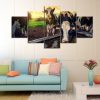 Cows In The Morning 01 - Animal 5 Panel Canvas Art Wall Decor