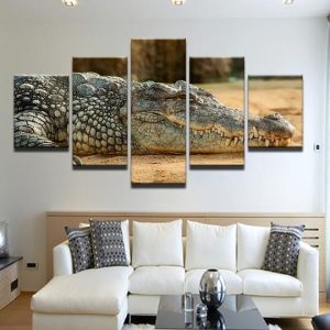 Crocodile - Aniaml 5 Panel Canvas Art Wall Decor