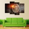 Cryptocurrency - Abstract 5 Panel Canvas Art Wall Decor