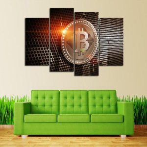 Cryptocurrency - Abstract 5 Panel Canvas Art Wall Decor