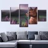 Cute Cats Purple Eyes - Animal 5 Panel Canvas Art Wall Decor