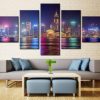 Dallas City View - Nature 5 Panel Canvas Art Wall Decor