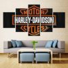 Davidson Motorcycle Bar And Shield Logo - Abstract And Automative 5 Panel Canvas Art Wall Decor