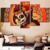 Day Of The Dead Face Skull - Abstract 5 Panel Canvas Art Wall Decor