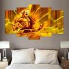 Dbz “Goku Super Saiyan” - Anime 5 Panel Canvas Art Wall Decor