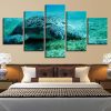 Deep Sea Turtle - Animal 5 Panel Canvas Art Wall Decor