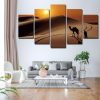 Desert Camel - Nature 5 Panel Canvas Art Wall Decor