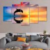 Dolphin 2 - Animal 5 Panel Canvas Art Wall Decor