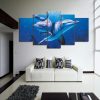 Dolphins 18 - Animal 5 Panel Canvas Art Wall Decor