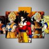 Dragon Ball Songuku Ssj - Anime 5 Panel Canvas Art Wall Decor