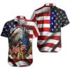 Eagle Usa Flag Hawaiian Shirt Summer Button Up