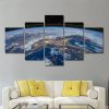 Earth From Space - Space 5 Panel Canvas Art Wall Decor